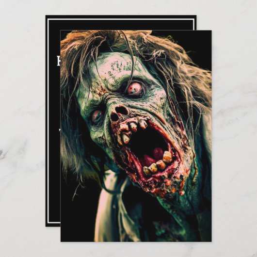 Schreeuwende Zombie Kaart (Voorkant / Achterkant)