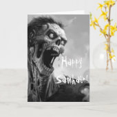 schreeuwende zombie kaart (Gele Bloem)