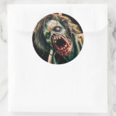 Schreeuwende Zombie Ronde Sticker (Tas)
