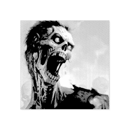 schreeuwende zombie rubberstempel (Afrduk)