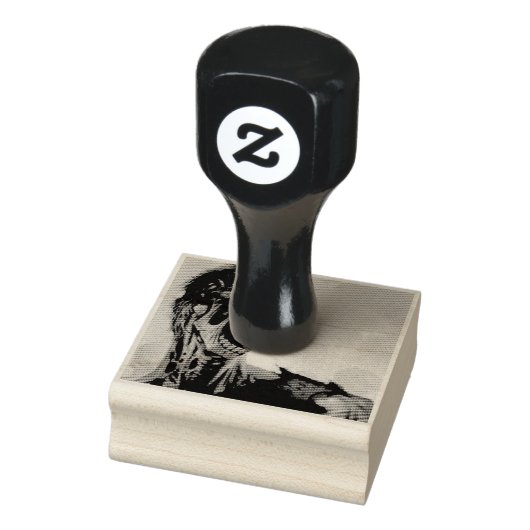 schreeuwende zombie rubberstempel (Stempel)
