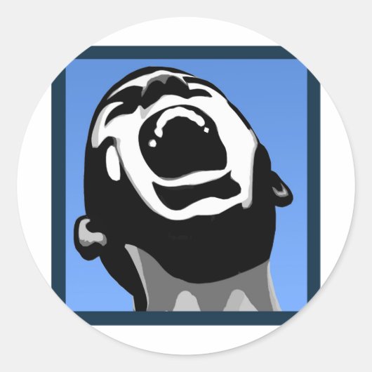 Schreeuwvierkant Ronde Sticker (Voorkant)