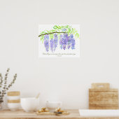Schrift 1 Petrus 5:7 Bijbelvers Wisteria Bloemen Poster (Keuken)