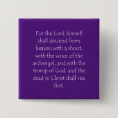 Schrift 1 Thessaliërs 4 16 Vierkante Button 5,1 Cm (Voorkant)