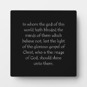 Schrift 2 Corinthians 4 4 Fotoplaat (Voorkant)