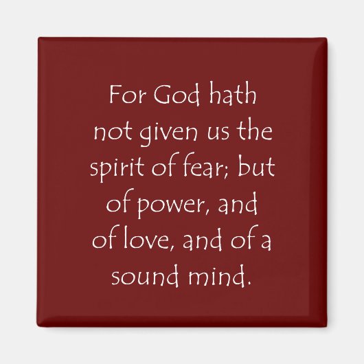 Schrift 2 Timothy 1 7 Magneet (Voorkant)