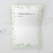 Schrift aanmoediging op een veld van tulpen. bedankkaart (Binnen)