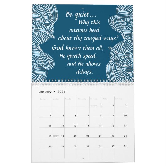 Schrift agenda (met Christelijke Design) Kalender (Jan 2026)