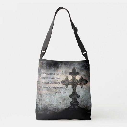 Schrift All-over-Print Cross Body Bag Crossbody Tas (Achterkant)