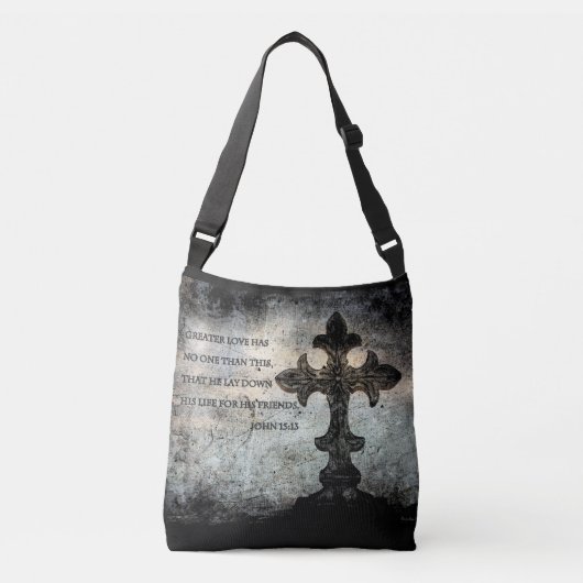 Schrift All-over-Print Cross Body Bag Crossbody Tas (Voorkant)