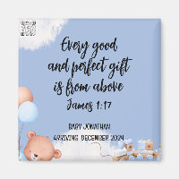 Schrift Baby Boy aankondiging magneet 1