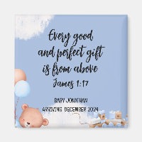 Schrift Baby Boy aankondiging magneet 1
