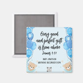 Schrift Baby Boy aankondiging magneet 2 (Voorkant / Achterkant)