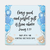 Schrift Baby Boy aankondiging magneet 2 (Voorkant)