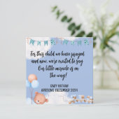 Schrift Baby Jongen Aankondiging Kaart Dit Kind 1 (Staand voorkant)