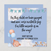 Schrift Baby Jongen Aankondiging Kaart Dit Kind 1 (Voorkant / Achterkant)