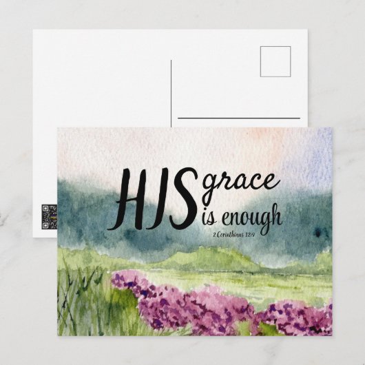 Schrift begroeting post Kaart zijn genade (Voorkant / Achterkant)