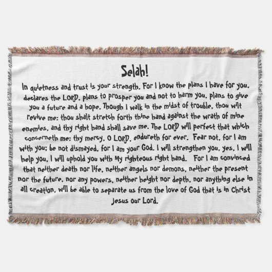 Schrift Beloften van God Comfort Throw Blanket Deken (Voorkant)