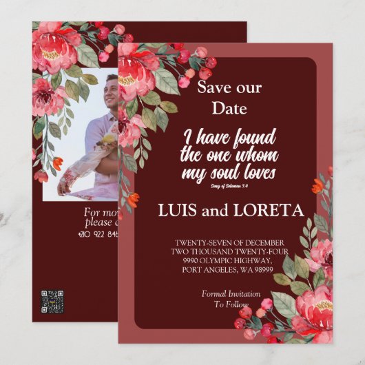 Schrift Bewaar de datum Kaart die ik heb gevonden (Voorkant / Achterkant)