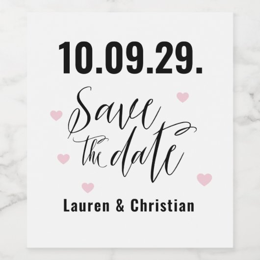 Schrift Bewaar de datum Wijnlabel Wijn Etiket (Enkel label)