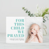 Schrift | BLAUW | Fotogeboorte Aankondiging (Staand voorkant)