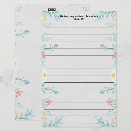 Schrift briefpapier (Voorkant / Achterkant)