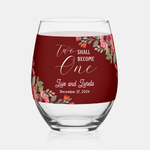 Schrift bruiloft bril wijnglas zonder voet
