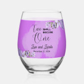 Schrift bruiloft bril wijnglas zonder voet (Achterkant)