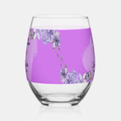 Schrift bruiloft bril wijnglas zonder voet (Rechts)