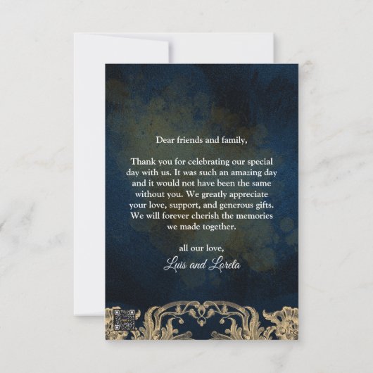 Schrift bruiloft dank u kaart (Achterkant)