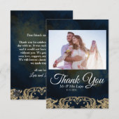 Schrift bruiloft dank u kaart (Voorkant / Achterkant)