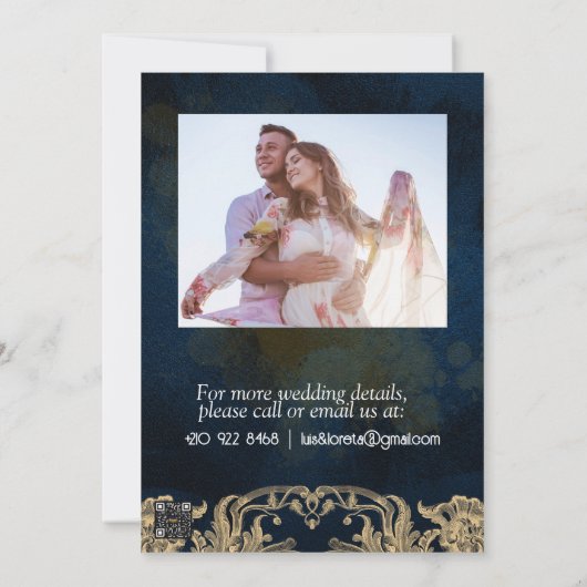 Schrift bruiloft details Kaart (Achterkant)