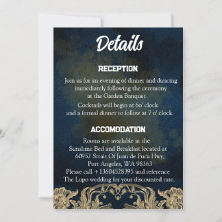 Schrift bruiloft details Kaart