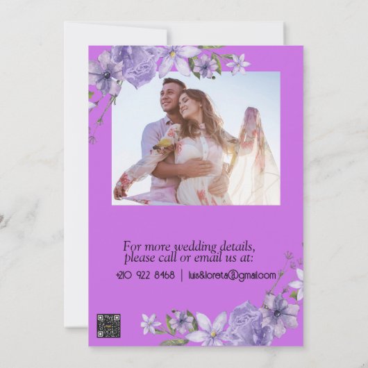 Schrift bruiloft details Kaart (Achterkant)