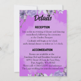 Schrift bruiloft details Kaart