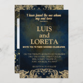 Schrift bruiloft uitnodiging Kaart Ik vond blauw (Voorkant / Achterkant)