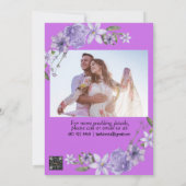 Schrift bruiloft uitnodiging Kaart ik vond Paarse (Achterkant)