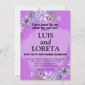 Schrift bruiloft uitnodiging Kaart ik vond Paarse (Voorkant)