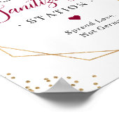 Schrift Burgundy Floral Gold Lijst Poster (Hoek)