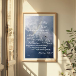 Schrift Calligrafie Mattheüs 6 26 34 Bijbelvers Poster