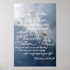 Schrift Calligrafie Mattheüs 6 26 34 Bijbelvers Poster