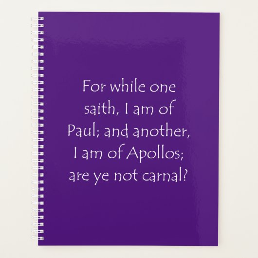 Schrift Citaat 1 Corinthians 3 4 Planner (Voorkant)