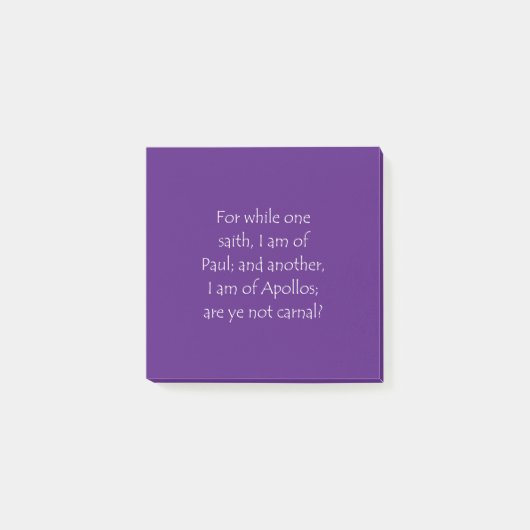 Schrift Citaat 1 Corinthians 3 4 Post-it® Notes (Voorkant)
