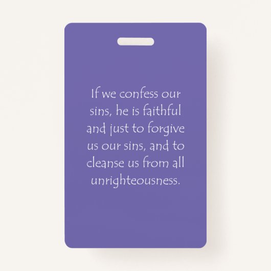 Schrift Citaat 1 John 1 9 Badge (Voorkant)