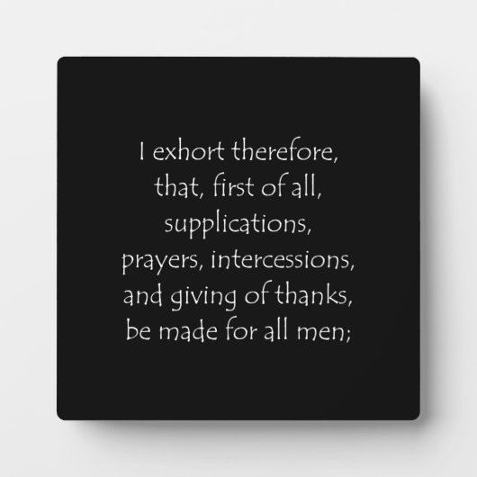 Schrift Citaat 1 Timothy 2 1 Fotoplaat (Voorkant)