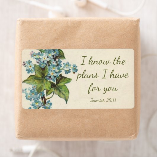 Schrift citaat bloemen groen  etiket (Insitu)