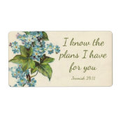 Schrift citaat bloemen groen  etiket (Voorkant)