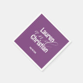 Schrift donker Paarse bruiloft Servet (Hoek)