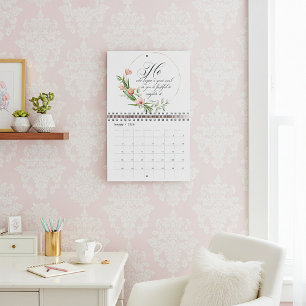 Schrift en bloemen kalender