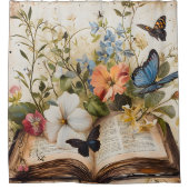 Schrift en Vleugels - Een Goddelijke Tuin in Bloei Douchegordijn (Voorkant)